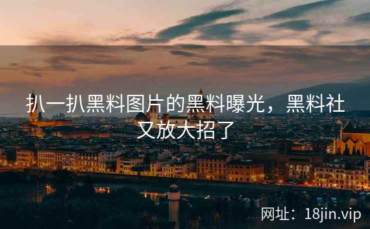 扒一扒黑料图片的黑料曝光，黑料社又放大招了