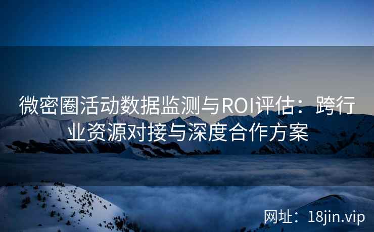 微密圈活动数据监测与ROI评估：跨行业资源对接与深度合作方案