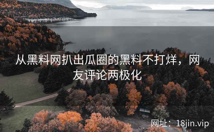 从黑料网扒出瓜圈的黑料不打烊，网友评论两极化