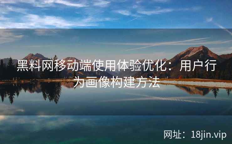 黑料网移动端使用体验优化：用户行为画像构建方法
