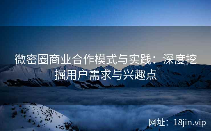 微密圈商业合作模式与实践:深度挖掘用户需求与兴趣点